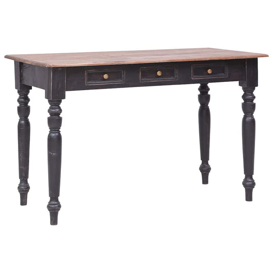 283907 vidaXL Desk with 3 Drawers 117x57x75 cm Solid Mahogany Wood