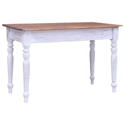 Desk with Drawers White 117x57x75 cm Solid Mahogany Wood
