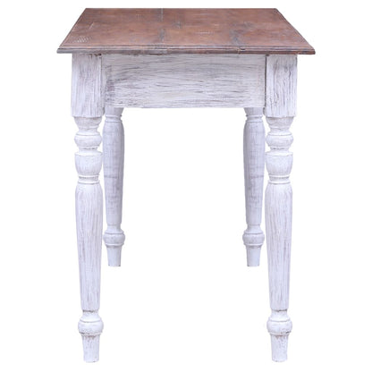 Desk with Drawers White 117x57x75 cm Solid Mahogany Wood