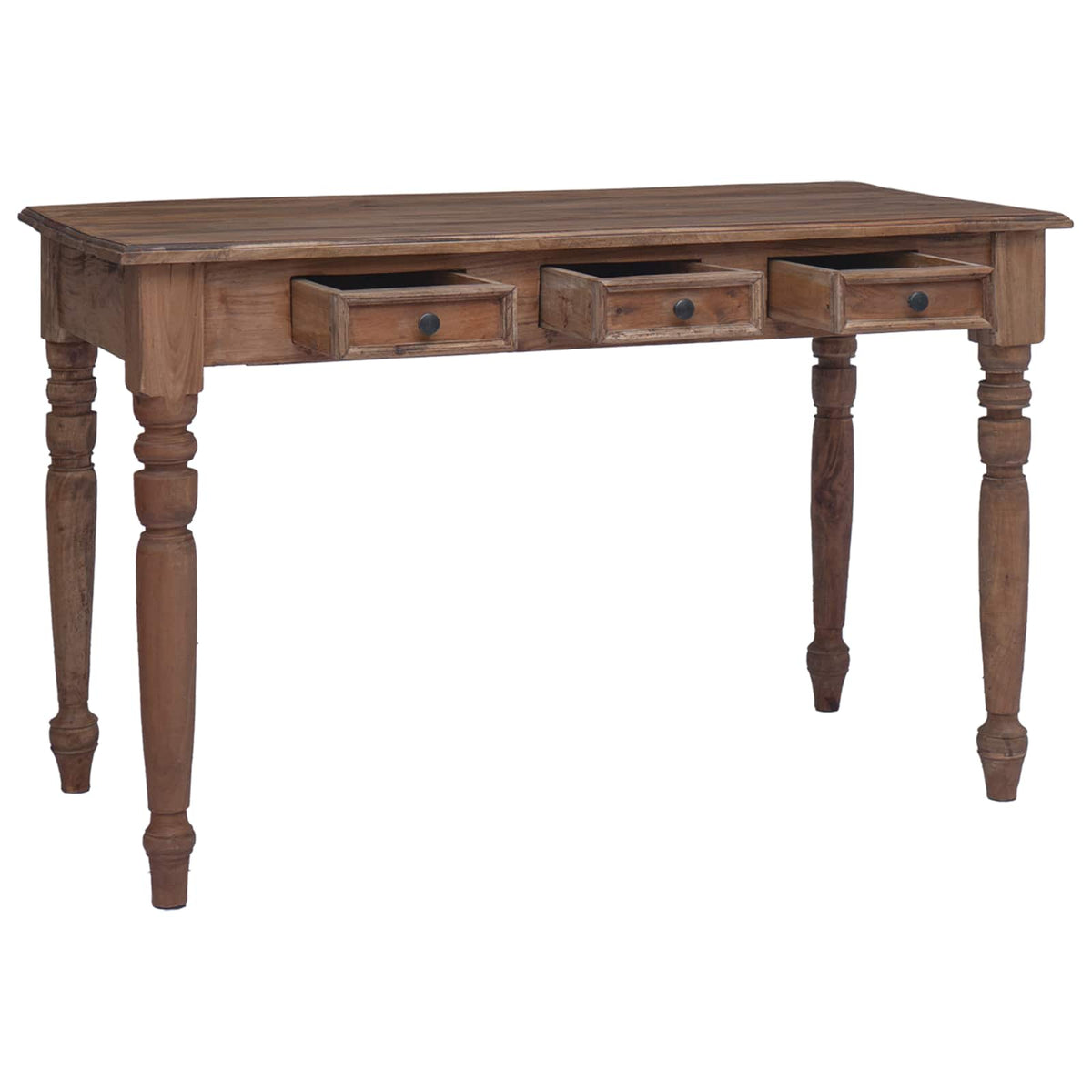 283909 vidaXL Desk with Drawers 117x57x75 cm Solid Mahogany Wood