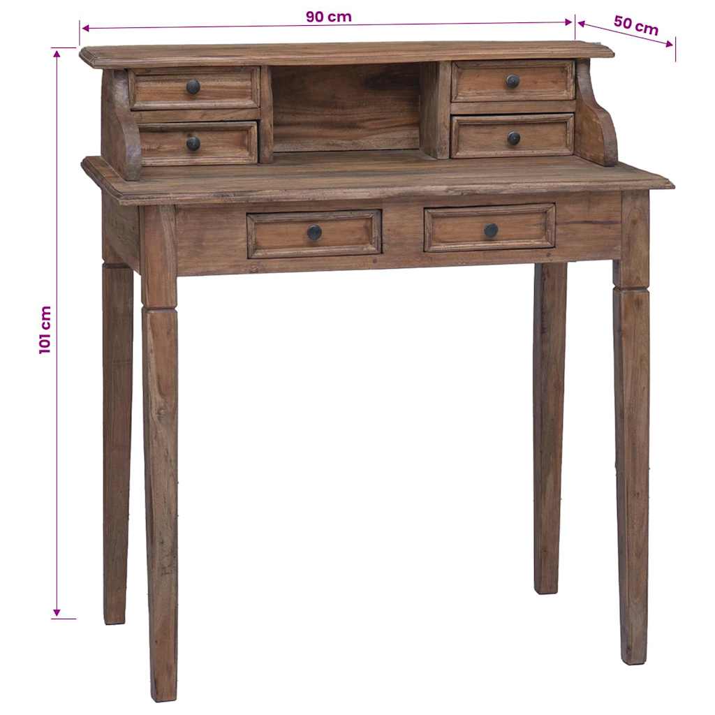 Writing Desk | Warm Brown | Solid Mahogany Wood | Medium | Writing Desk
