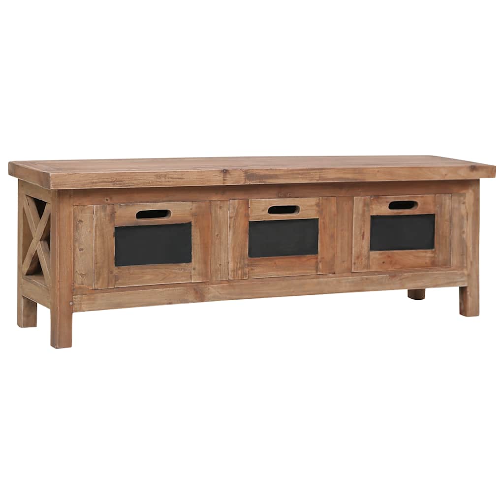 283913 vidaXL TV Cabinet with 3 Drawers 120x30x40 cm Solid Mahogany Wood