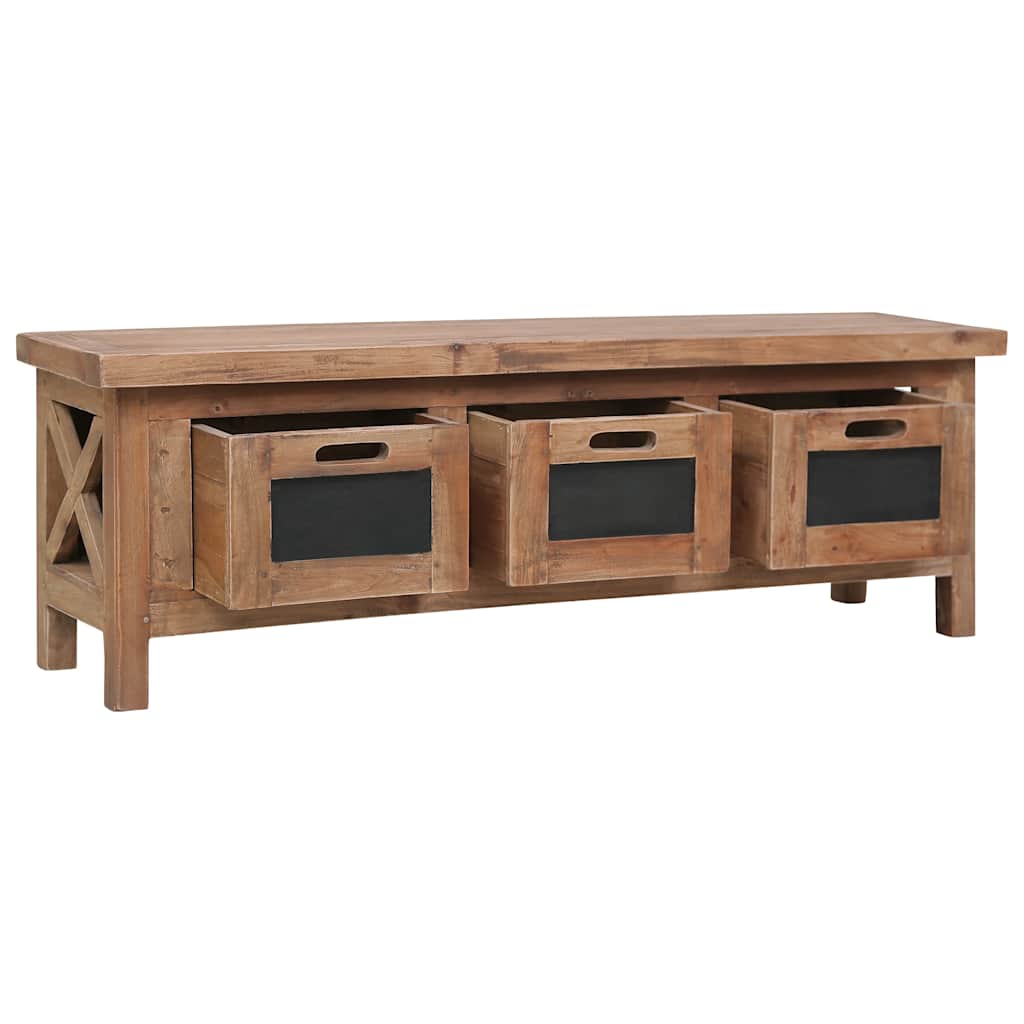 283913 vidaXL TV Cabinet with 3 Drawers 120x30x40 cm Solid Mahogany Wood