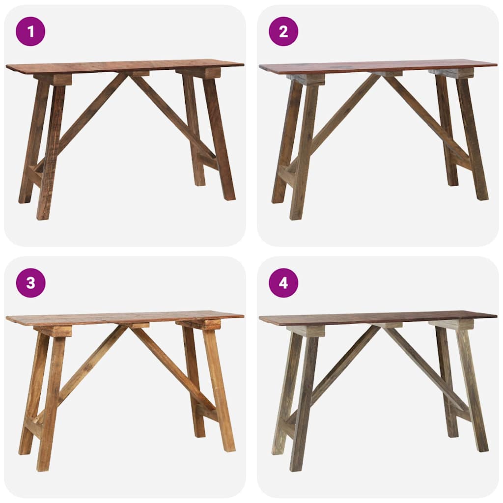 283916 vidaXL Console Table 130x40x80 cm Mixed Recycled Wood