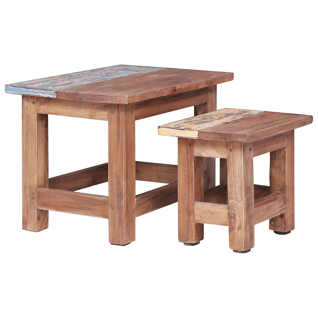 283922 vidaXL Nesting Tables 2 pcs Solid Mahogany Wood