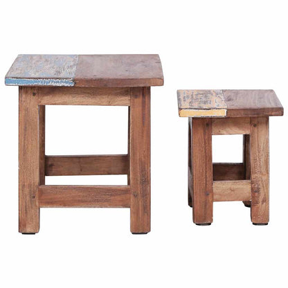 283922 vidaXL Nesting Tables 2 pcs Solid Mahogany Wood