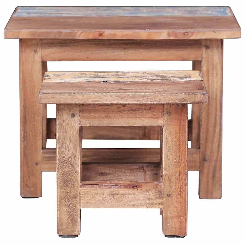 283922 vidaXL Nesting Tables 2 pcs Solid Mahogany Wood