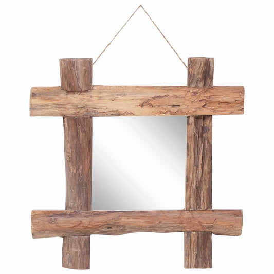 283933 vidaXL Log Mirror Natural 50x50 cm Recycled Teak Wood