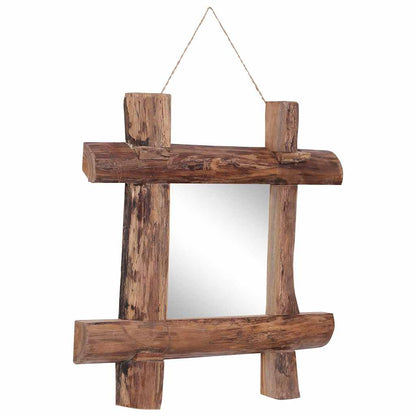 283933 vidaXL Log Mirror Natural 50x50 cm Recycled Teak Wood