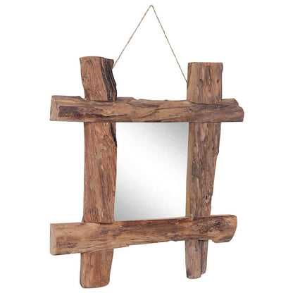 283933 vidaXL Log Mirror Natural 50x50 cm Recycled Teak Wood