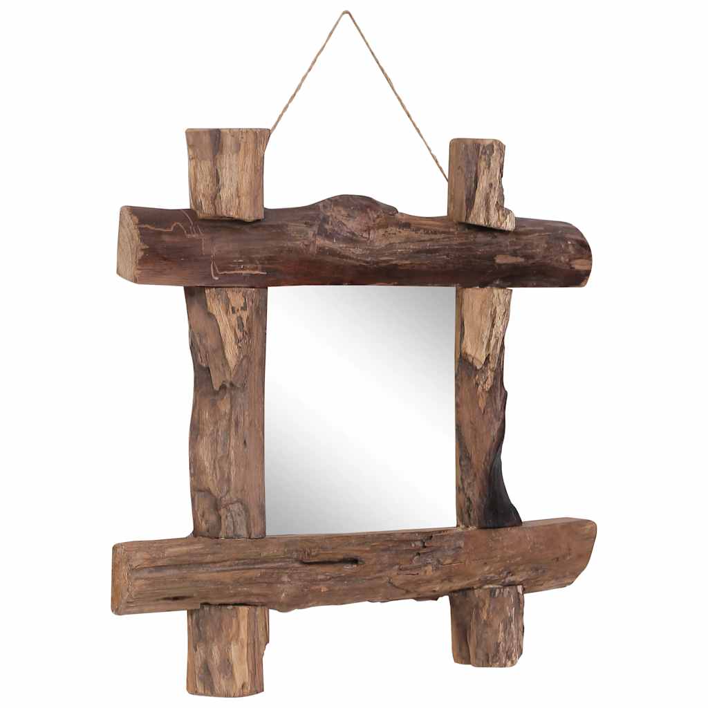 283933 vidaXL Log Mirror Natural 50x50 cm Recycled Teak Wood
