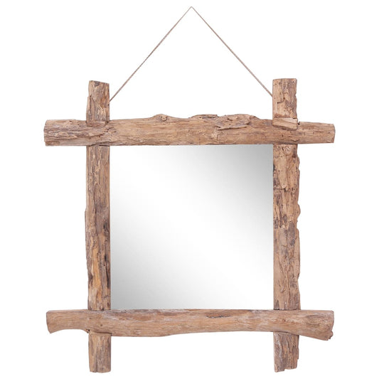 283934 vidaXL Log Mirror Natural 70x70 cm Recycled Teak Wood