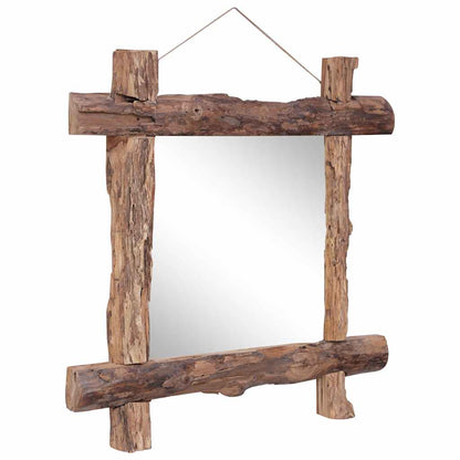 283934 vidaXL Log Mirror Natural 70x70 cm Recycled Teak Wood