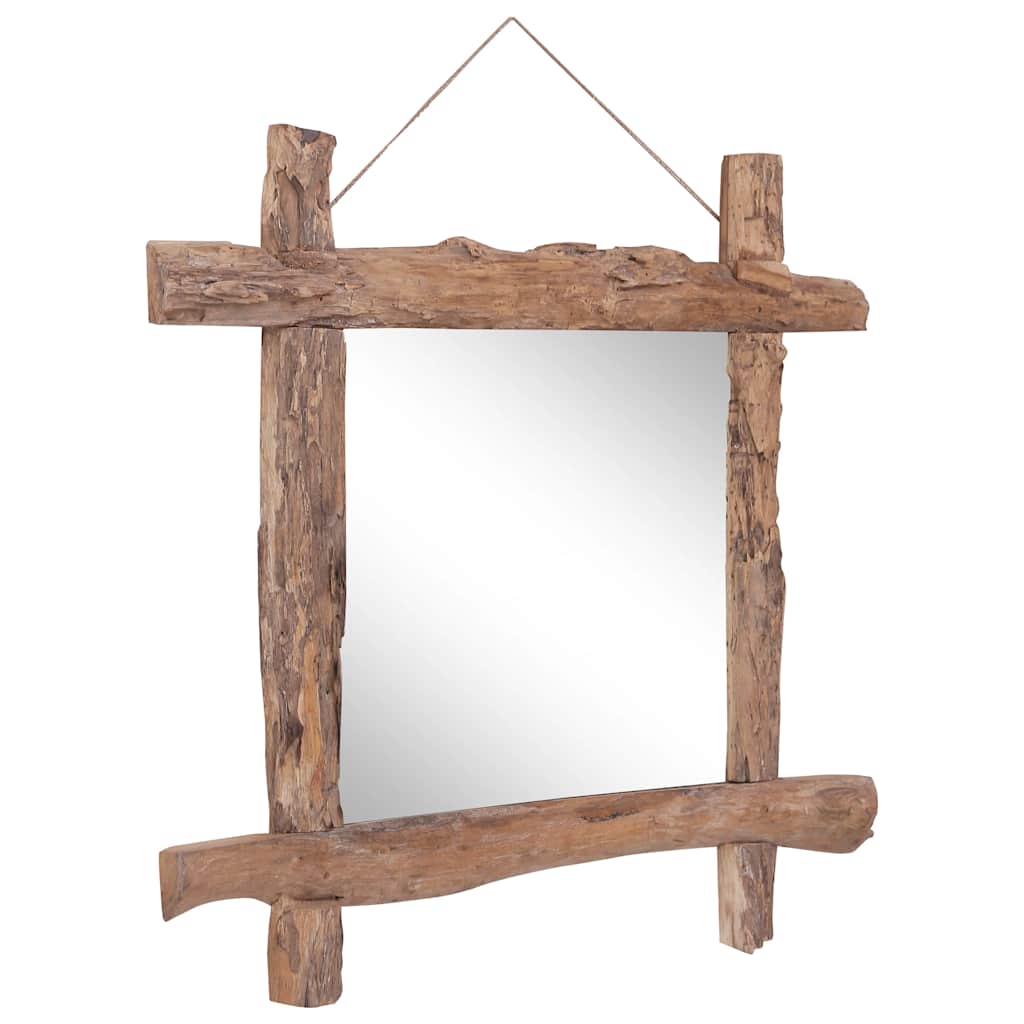 283934 vidaXL Log Mirror Natural 70x70 cm Recycled Teak Wood