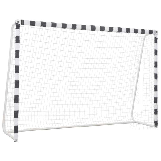 91954 vidaXL Soccer Goal 300x200x90 cm Metal Black and White