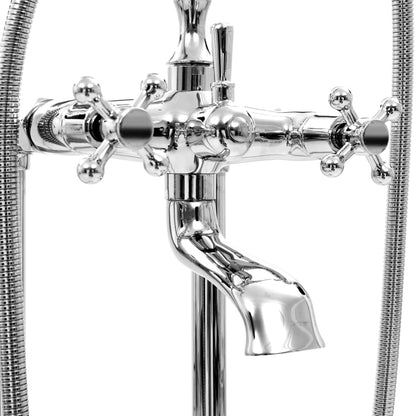 Freestanding Bathtub Faucet Stainless Steel 99.5 cm Silver
