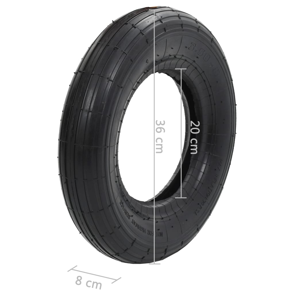Tyre | Black | Rubber | 3.50-8 | Heavy Weight Endurance | Tyre | Circular