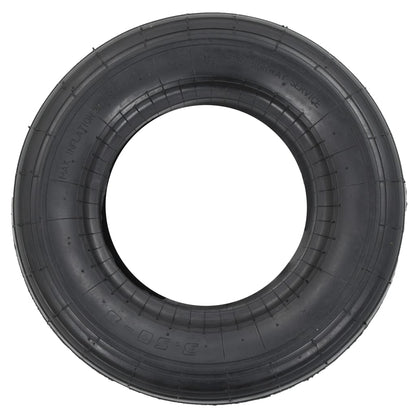 Tyre And Inner Tube | Black | Rubber | 3.50-8 4PR