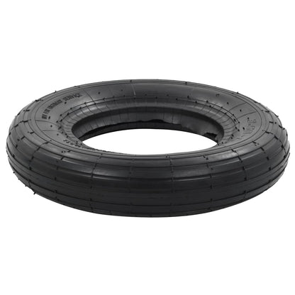 Tyre And Inner Tube | Black | Rubber | 3.50-8 4PR