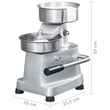 Hamburger Press Machine with 500 Patty Papers Aluminium 13 cm