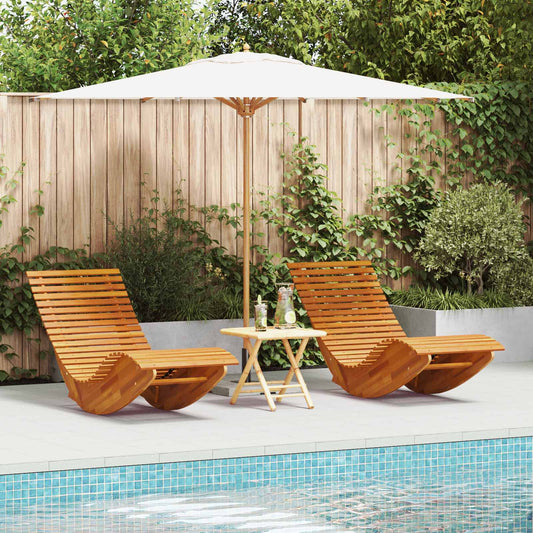 Rocking Sun Loungers 2 pcs Acacia Wood
