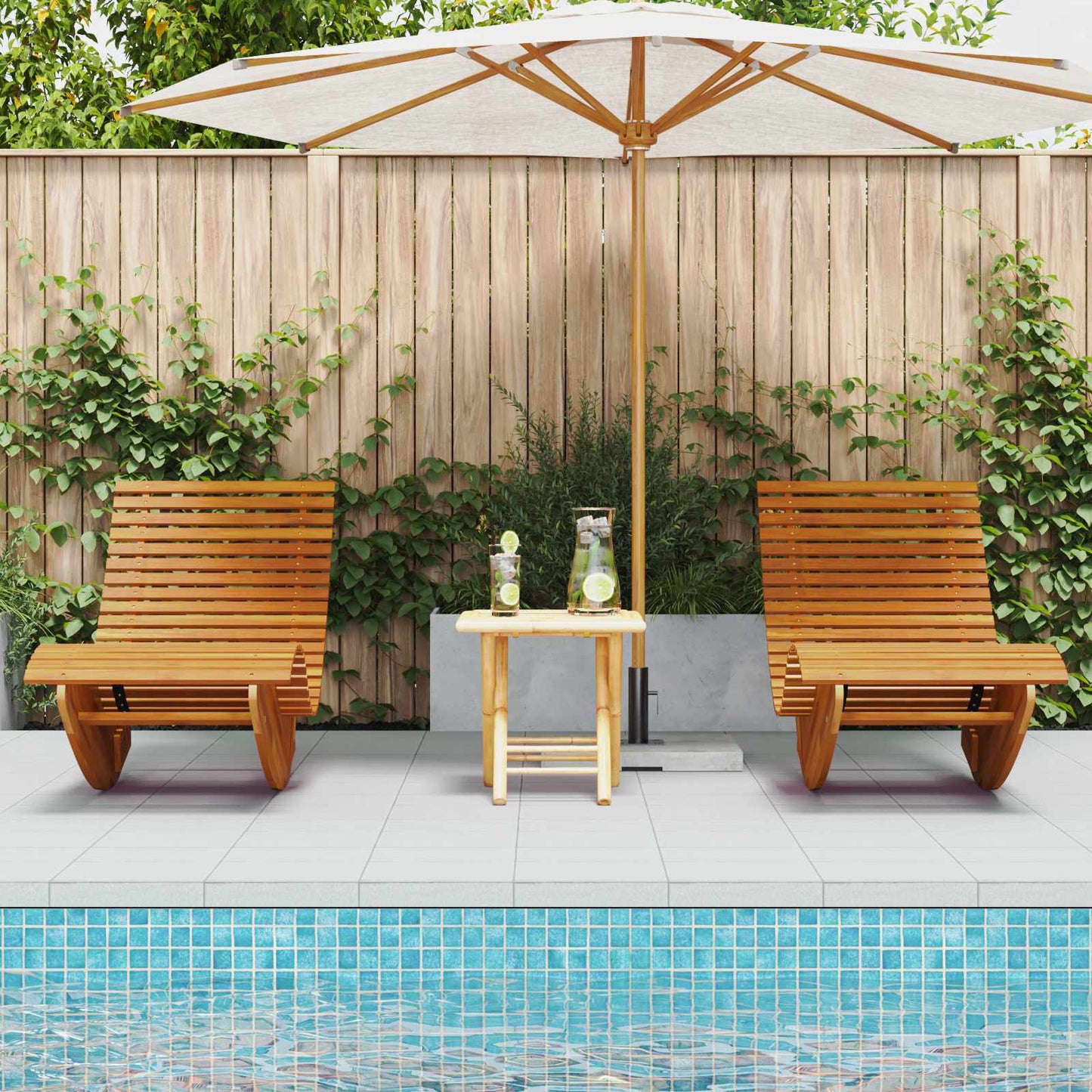 Rocking Sun Loungers 2 pcs Acacia Wood