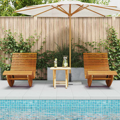 Rocking Sun Loungers 2 pcs Acacia Wood