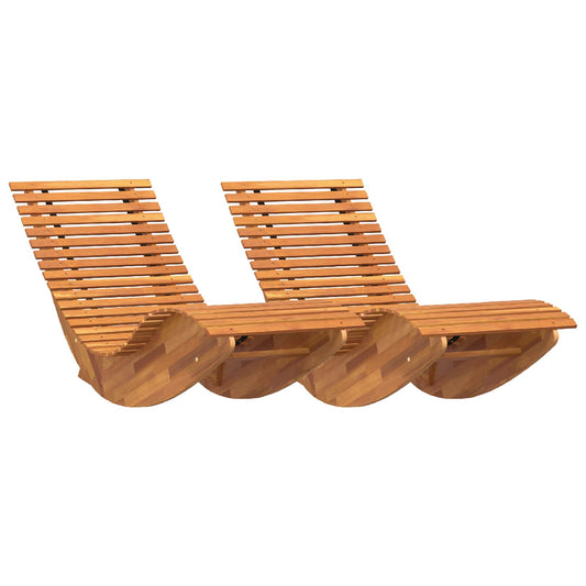 Rocking Sun Loungers 2 pcs Acacia Wood