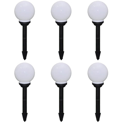 Outdoor Pathway Lamps 6 pcs LED 20 cm with Ground Spike