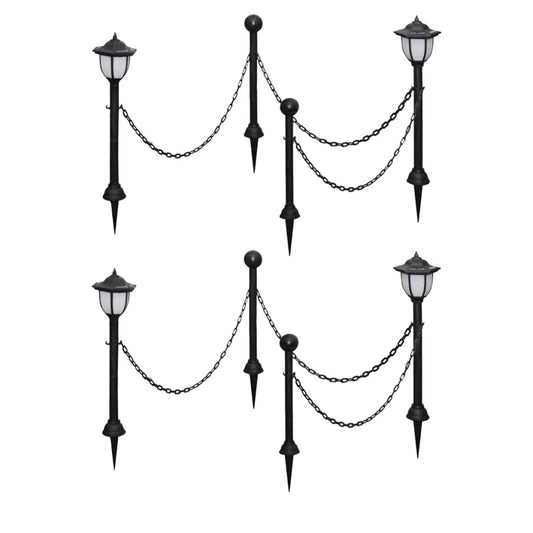 Garden Lamp | Set of 4 | Black, Cool White | Tough plastic, PP material