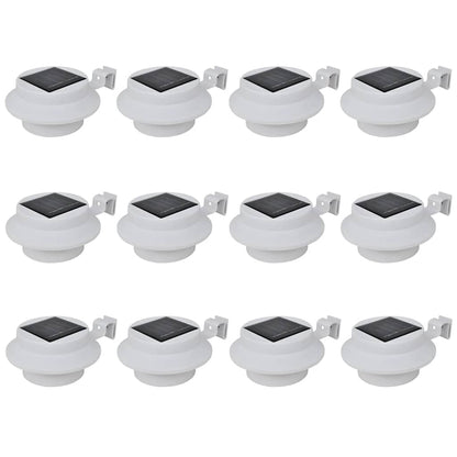 Outdoor Solar Fence Lamps 12 pcs LED White