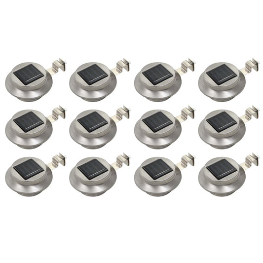 Solar Lamp | Set of 12 | Silver | Stainless steel | 12 cm diameter