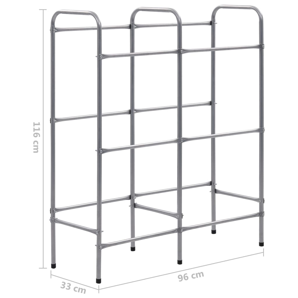 Storage Shelf for 6 Crates Silver 96x33x116 cm Steel