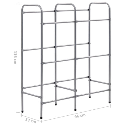 Storage Shelf for 6 Crates Silver 96x33x116 cm Steel