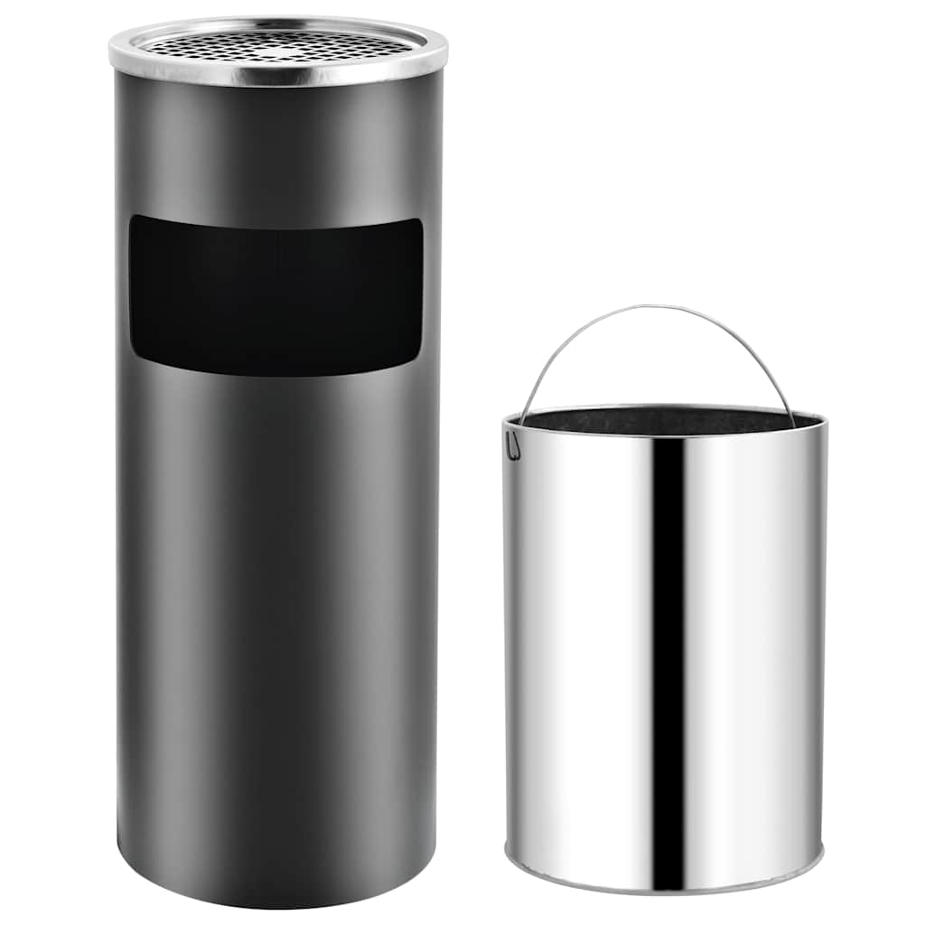 Ashtray Dustbin 30 L Steel Grey