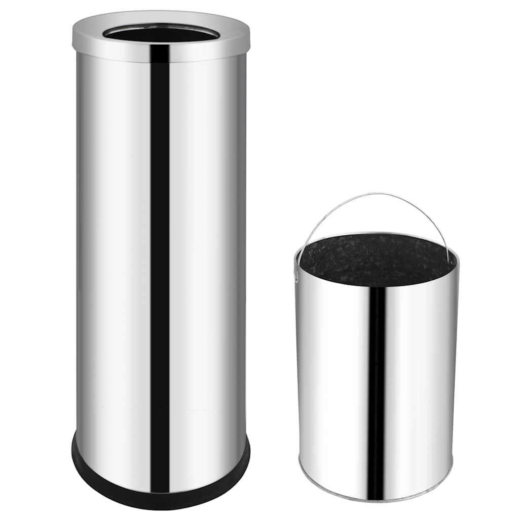 51094 vidaXL Waste Bin Hotel Stainless Steel 32 L