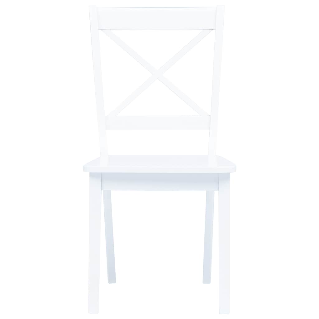 Dining Chairs 6 pcs White Solid Rubber Wood