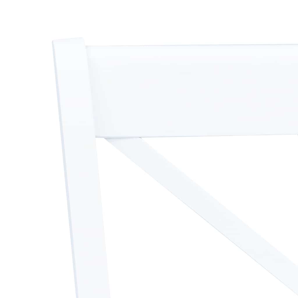 Dining Chairs 6 pcs White Solid Rubber Wood
