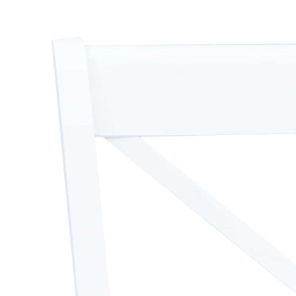 Dining Chairs 6 pcs White Solid Rubber Wood