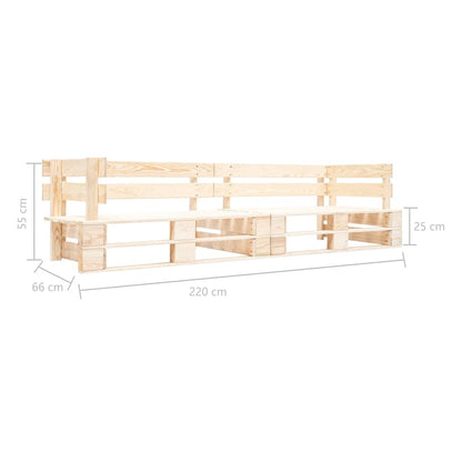 Pallet Bench | Natural Wood | Impregnated pinewood | 220 cm | Durable
