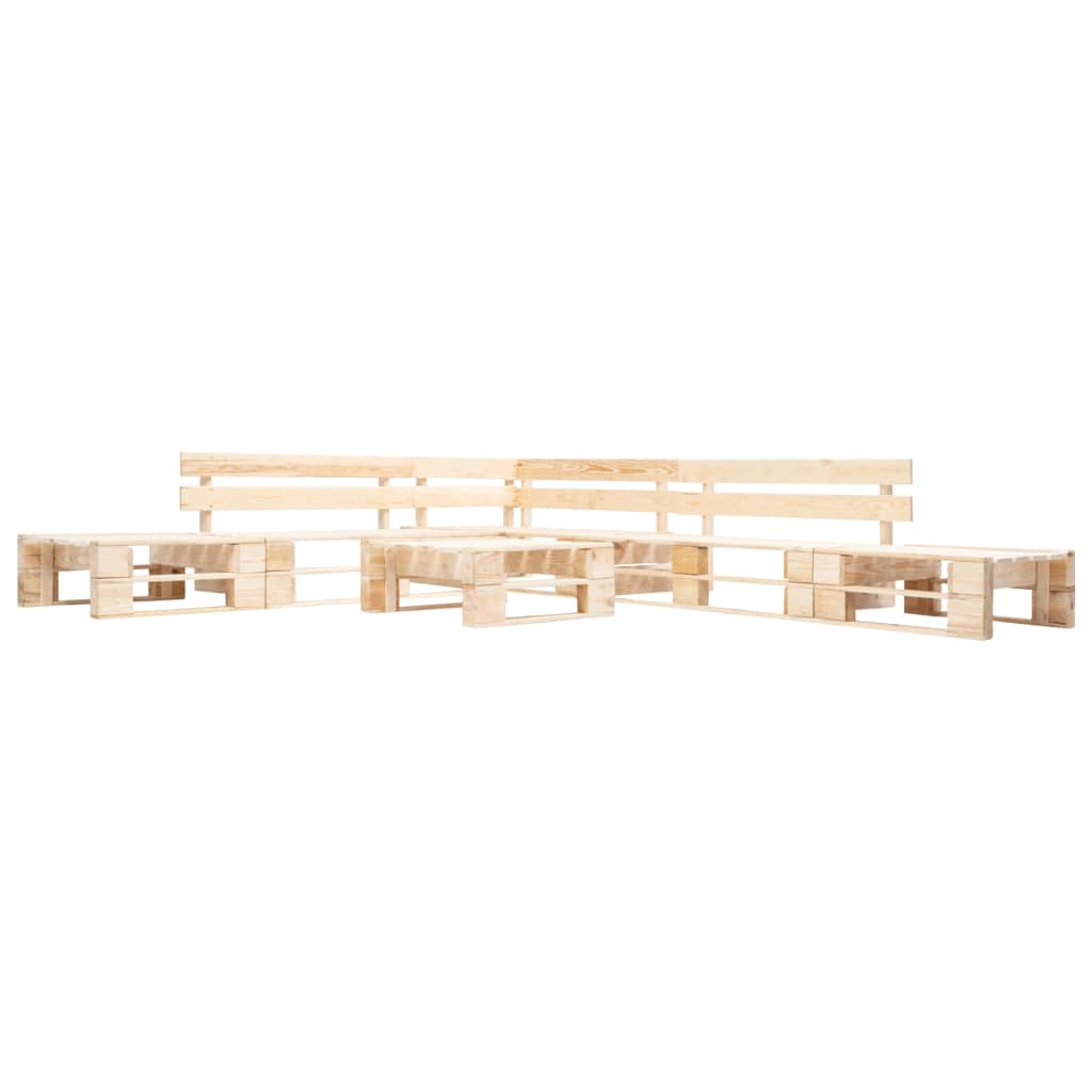 Garden Lounge Set | Natural Wood | Impregnated Pinewood | 6 Piece Set