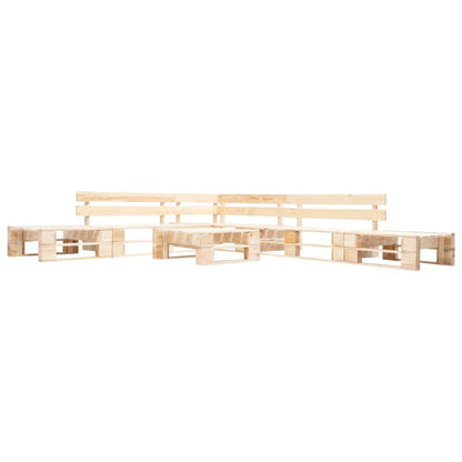 Garden Lounge Set | Natural Wood | Impregnated Pinewood | 6 Piece Set