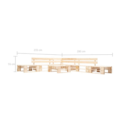 Garden Lounge Set | Natural Wood | Impregnated Pinewood | 6 Piece Set