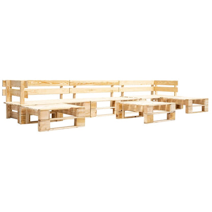 Garden Lounge Set | Natural wood colour | Impregnated pinewood | Large
