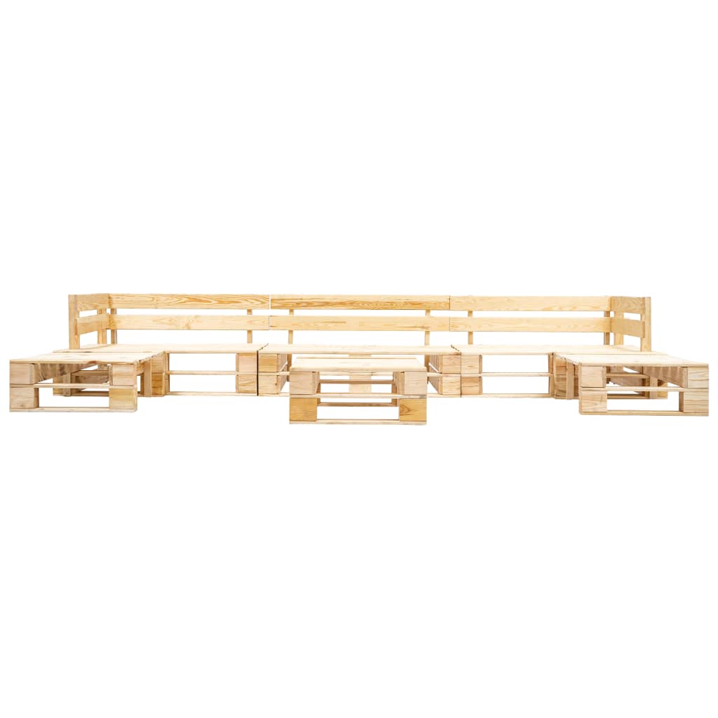 Garden Lounge Set | Natural wood colour | Impregnated pinewood | Large