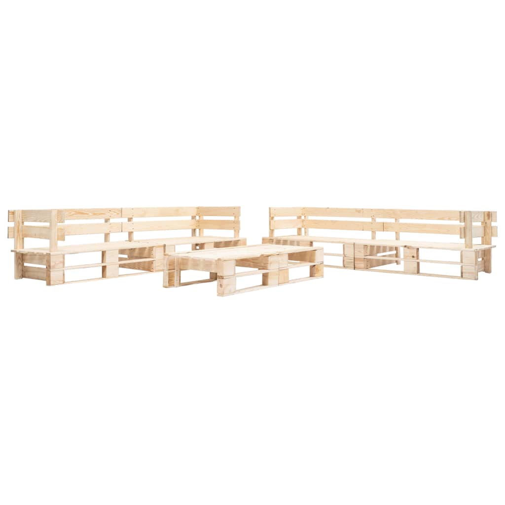Garden Lounge Set | Natural wood shade | Treated pinewood | Large