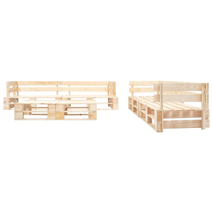Garden Lounge Set | Natural wood shade | Treated pinewood | Large
