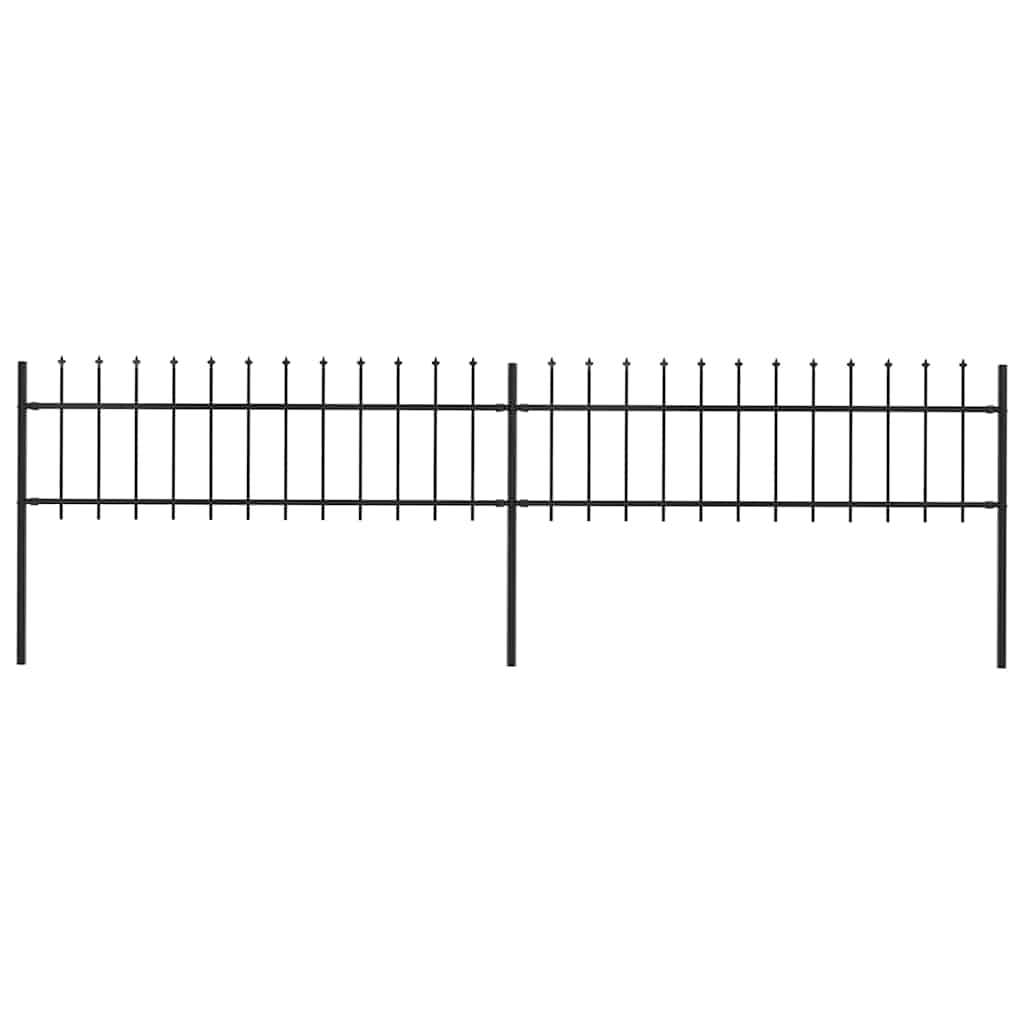Garden Fence with Spear Top Steel 337x60 cm Black