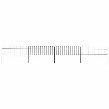 Garden Fence with Spear Top Steel 671x60 cm Black