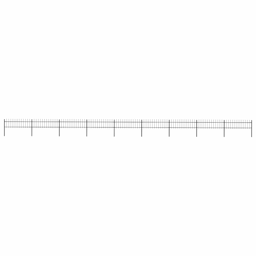 Garden Fence with Spear Top Steel 1506x60 cm Black